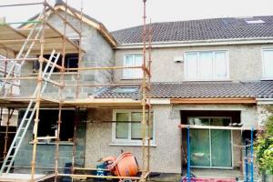 Taking Shape: Roofed and ready for plastering from project 2 Storey Extension, Maynooth. 