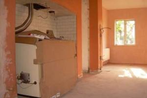 Before The original kitchen was stripped to a blank canvas.  from project Large Period House