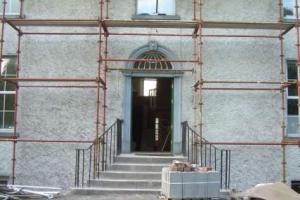 Before Scaffolding has been erected to allow for exterior repainting.  from project Large Period House