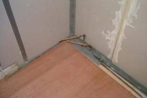 Marine plywood was laid and the original pipe work which was leaking replaced.  from project Diary Of A Bathroom Refit, Castleknock, Dublin 15
