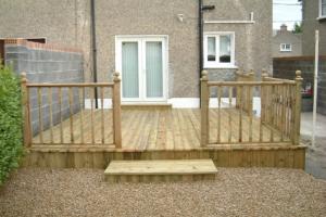 And after! With stylish decking and guard rail.  from project Garden Decking Ideas