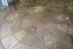View 2 from project Circular Sandstone Patio With Quartz Walling