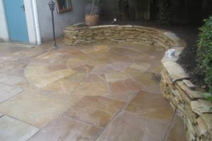 View 1 from project Circular Sandstone Patio With Quartz Walling