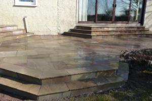 and after! from project Sandstone Patio With Steps Whitechurch