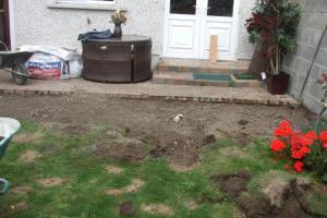 Before from project Raheny Limestone Patio